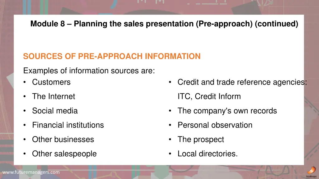 module 8 planning the sales presentation 4