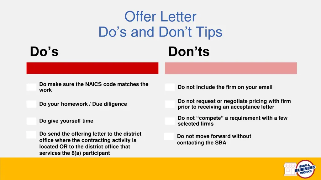 offer letter do s and don t tips