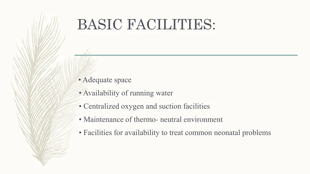 basic facilities