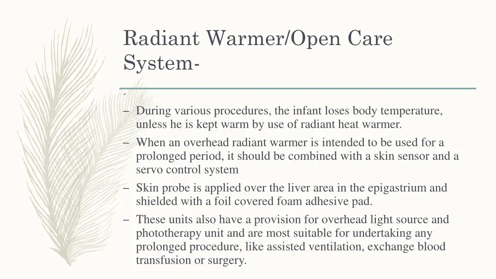 radiant warmer open care system