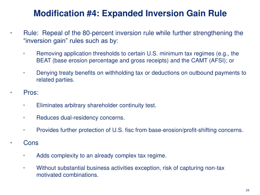 modification 4 expanded inversion gain rule