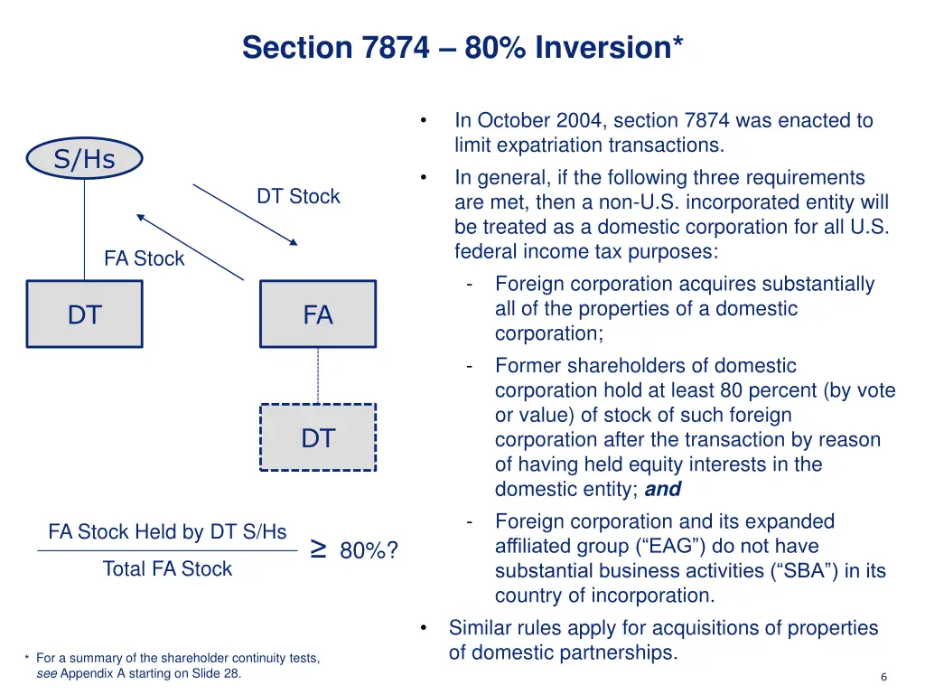 section 7874 80 inversion