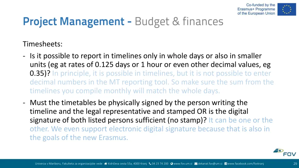 timesheets is it possible to report in timelines