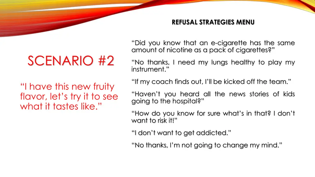 refusal strategies menu 1