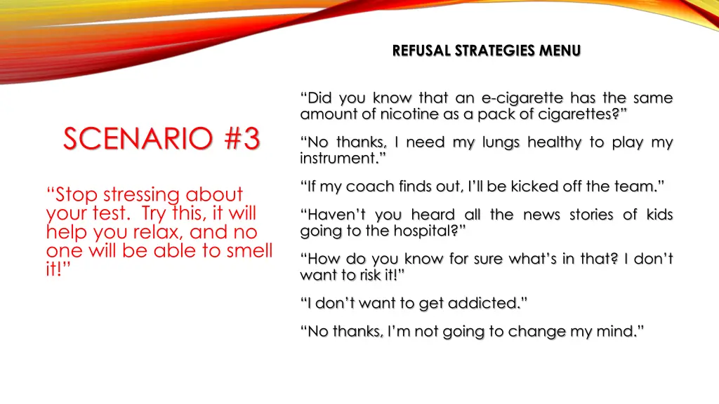 refusal strategies menu 2