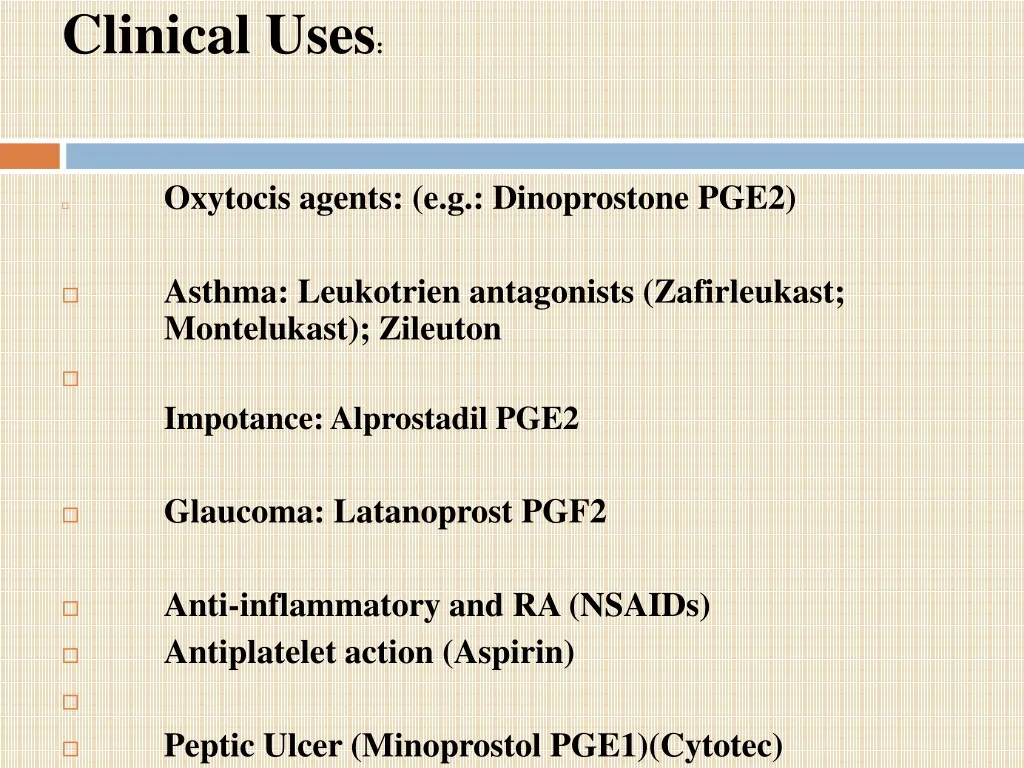 clinical uses