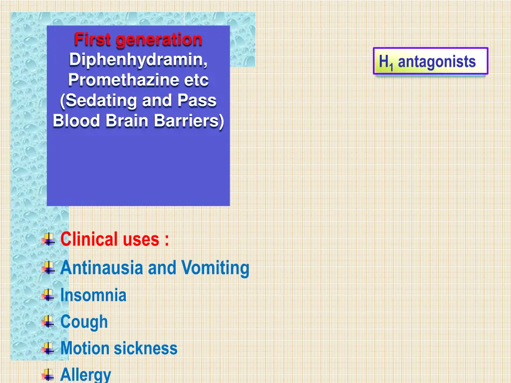 first generation diphenhydramin promethazine