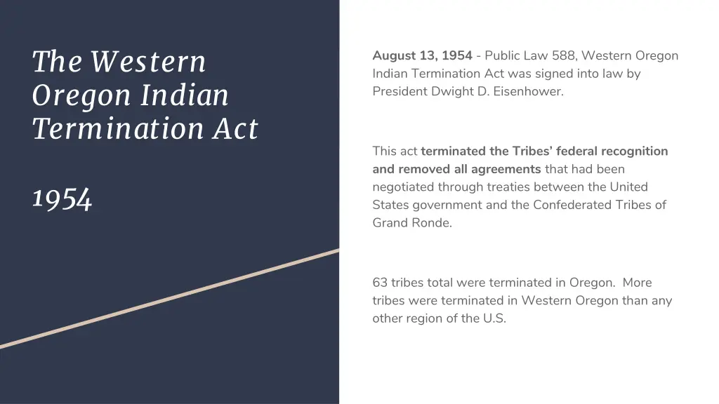 the western oregon indian termination act