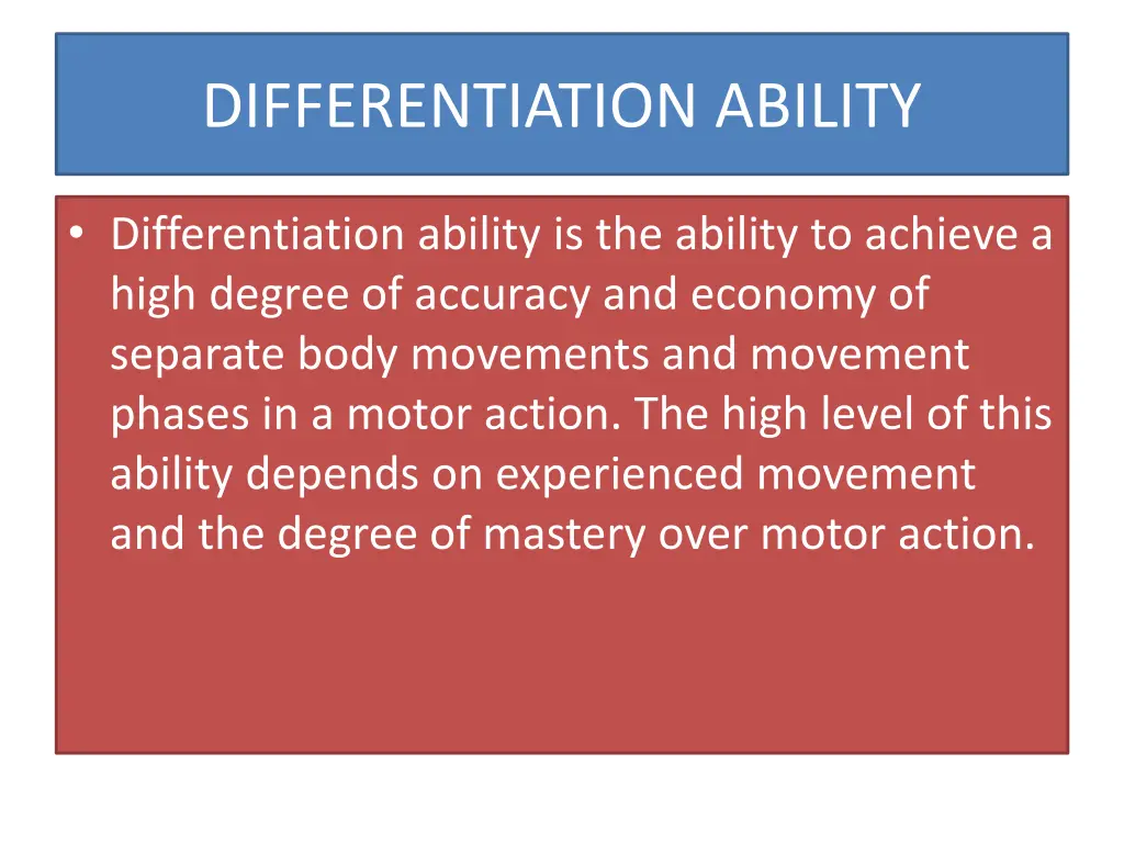 differentiation ability