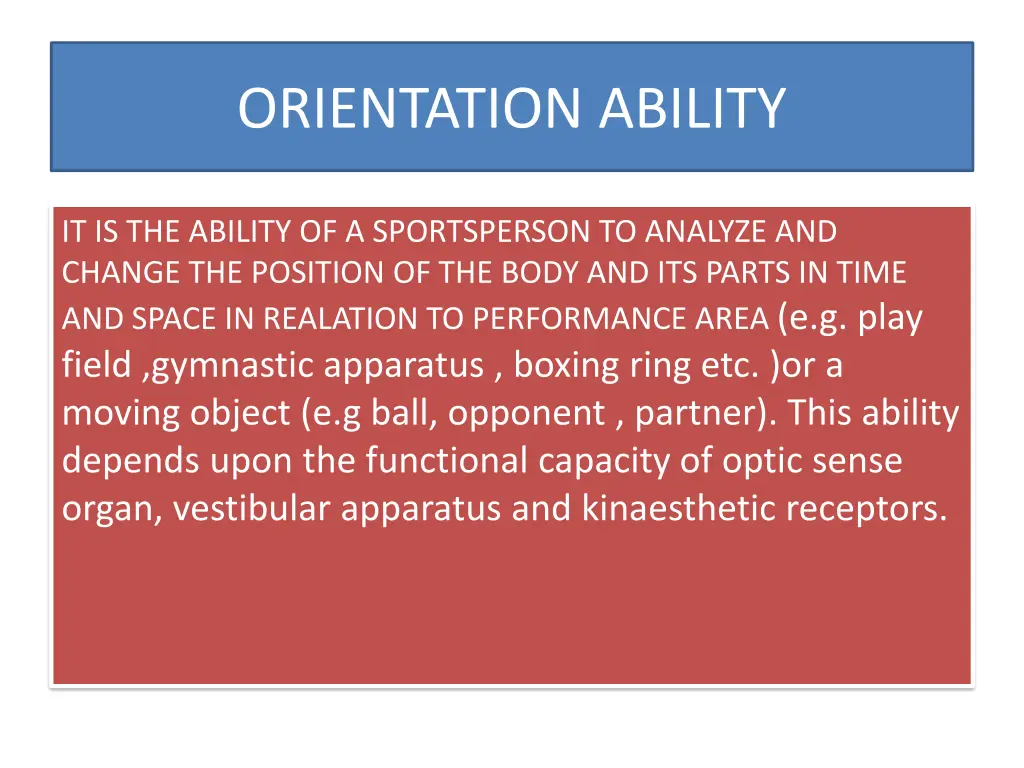 orientation ability