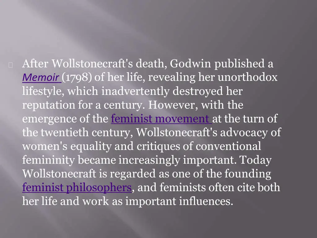 after wollstonecraft s death godwin published