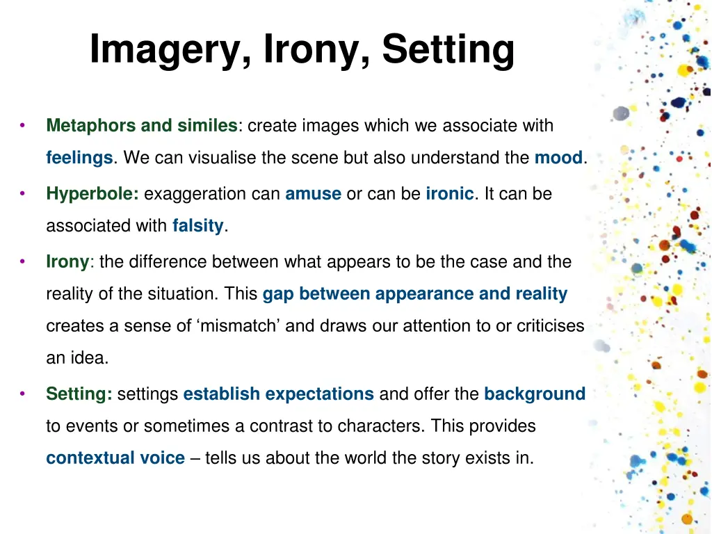 imagery irony setting