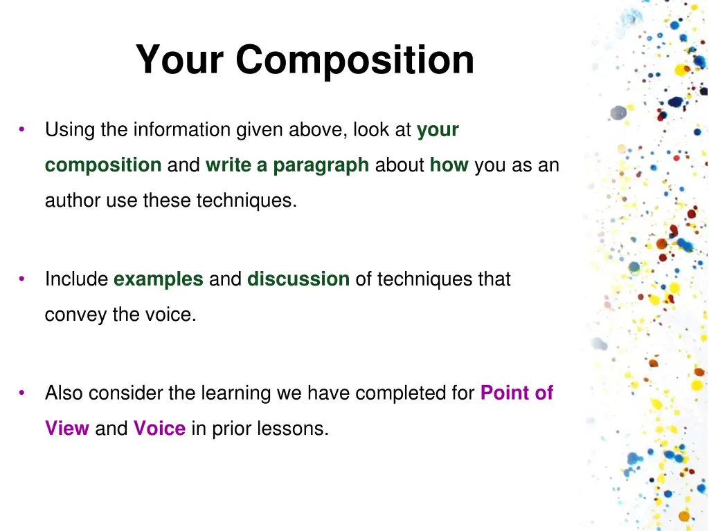 your composition