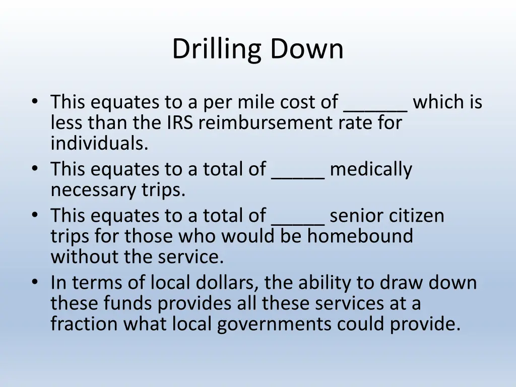 drilling down