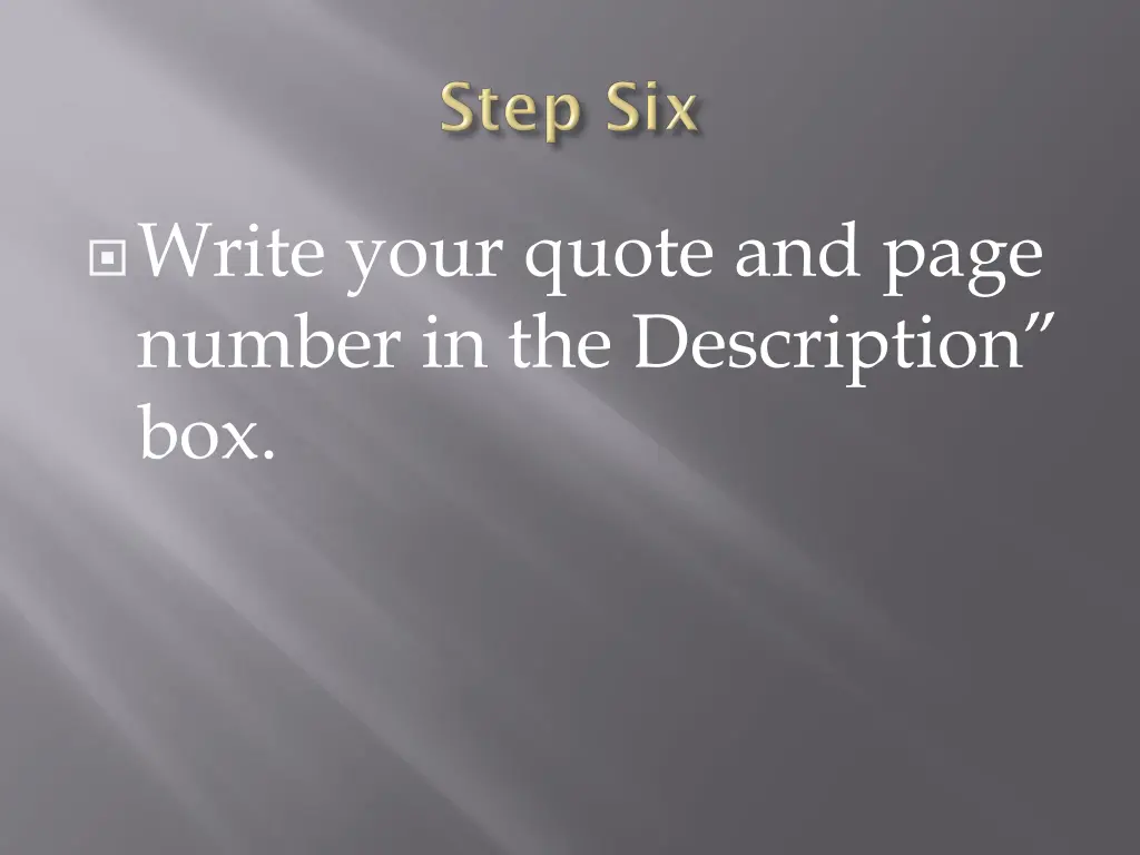 write your quote and page number