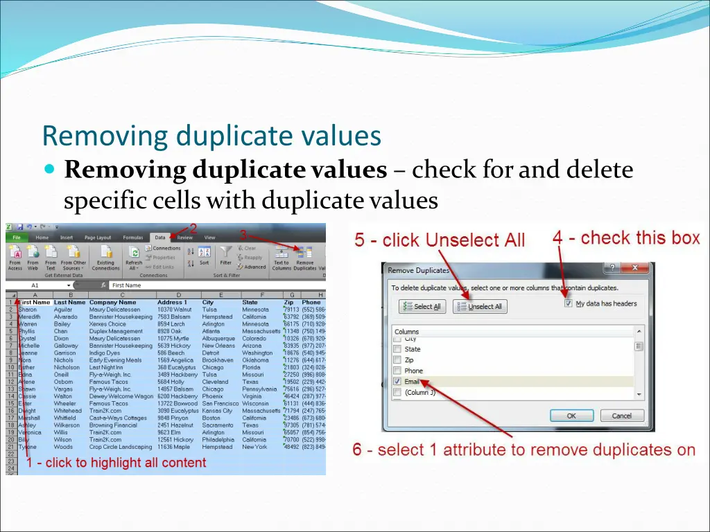 removing duplicate values removing duplicate