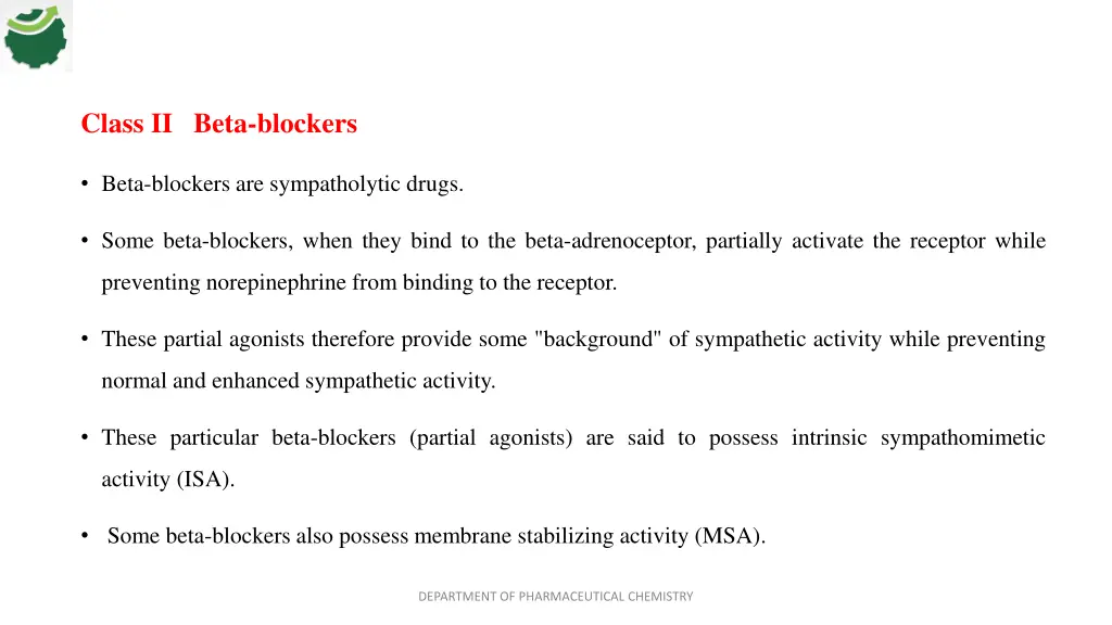 class ii beta blockers