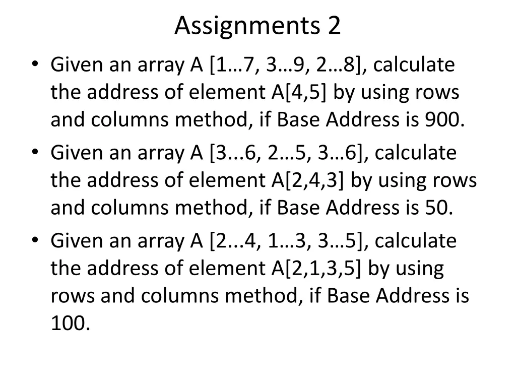 assignments 2