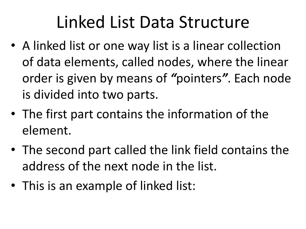 linked list data structure a linked list