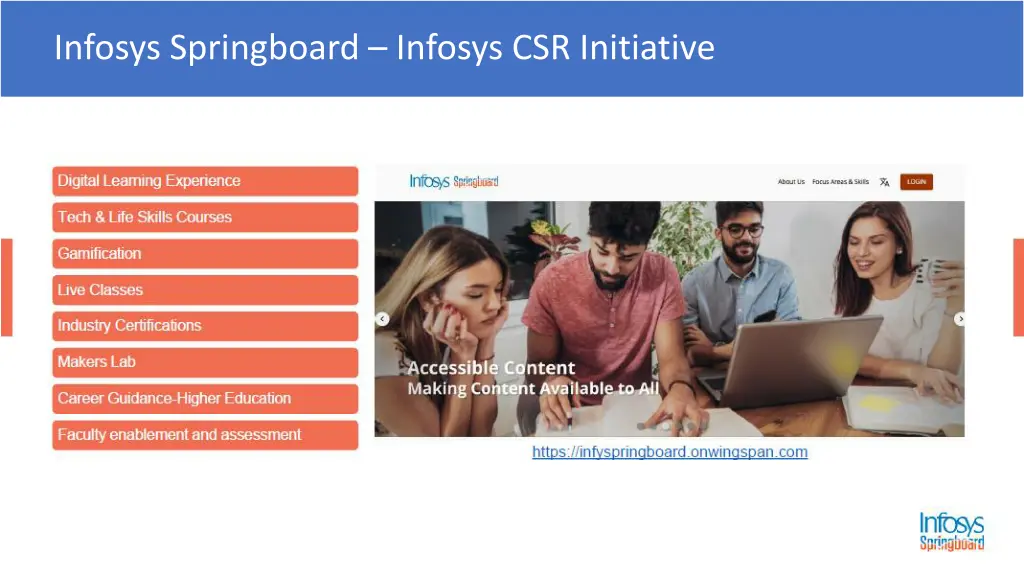 infosys springboard infosys csr initiative