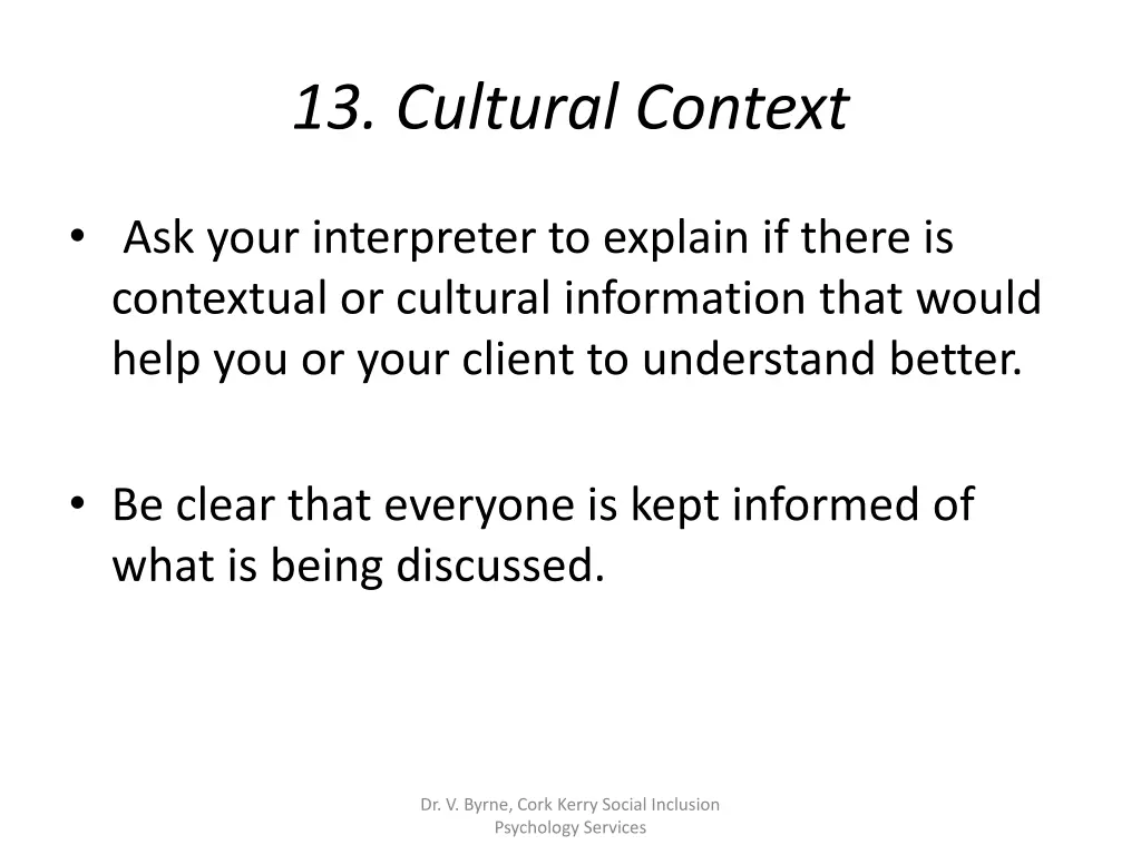 13 cultural context