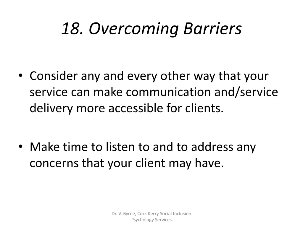 18 overcoming barriers