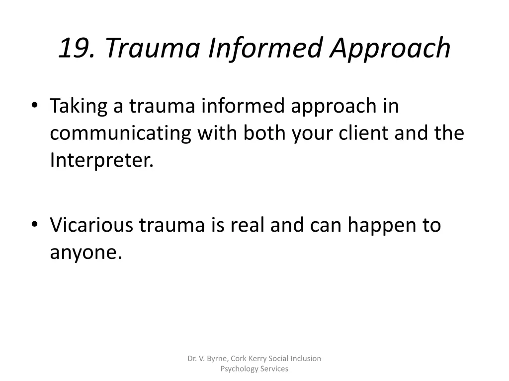 19 trauma informed approach