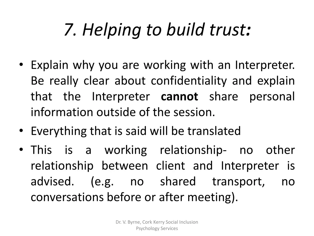 7 helping to build trust