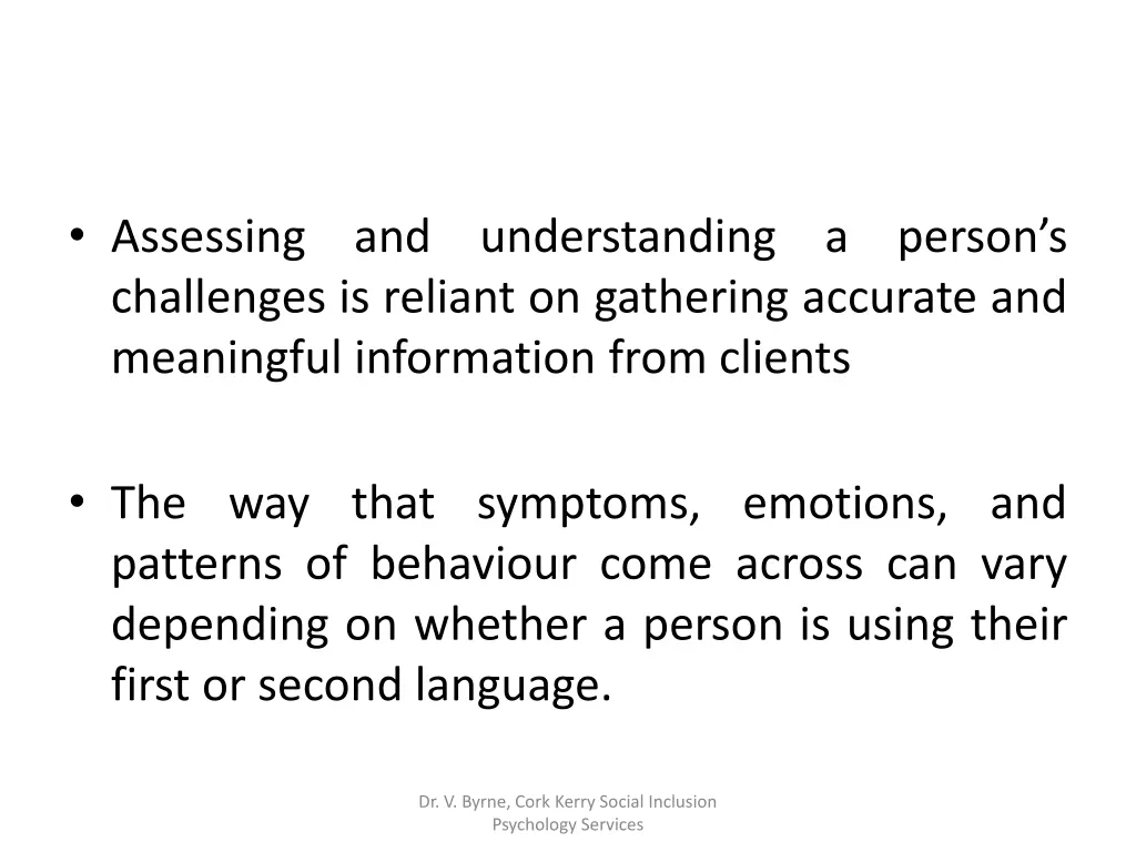 assessing and understanding a person s challenges