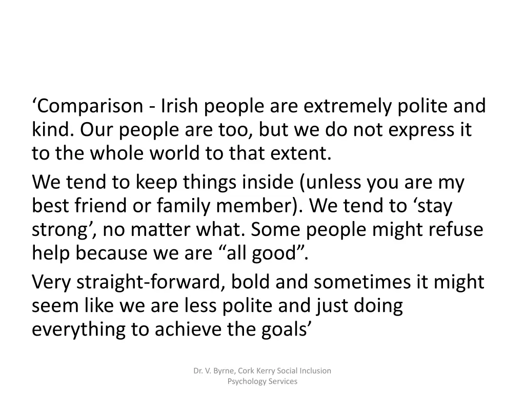 comparison irish people are extremely polite