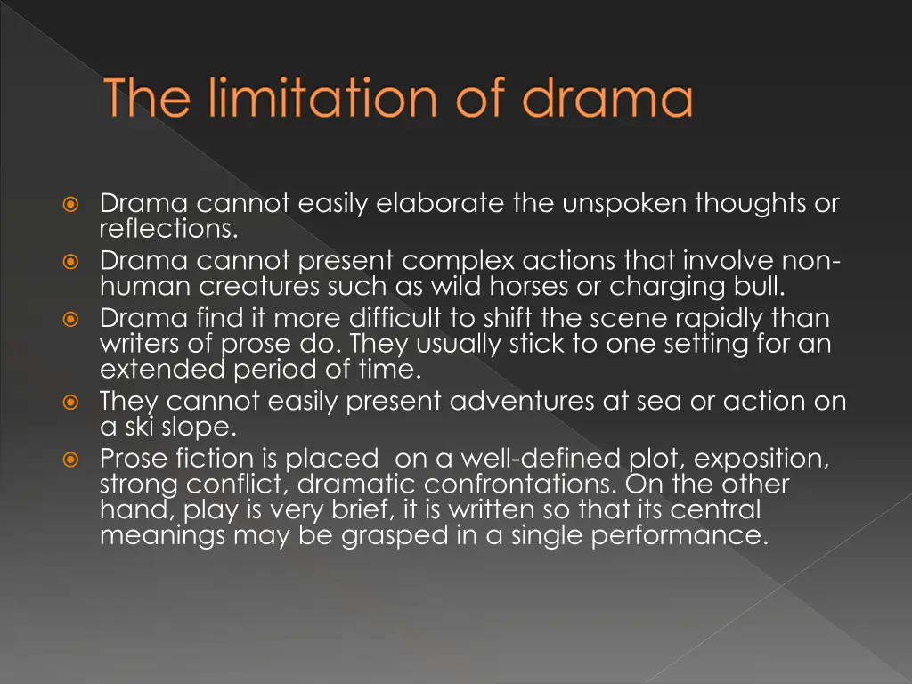 the limitation of drama