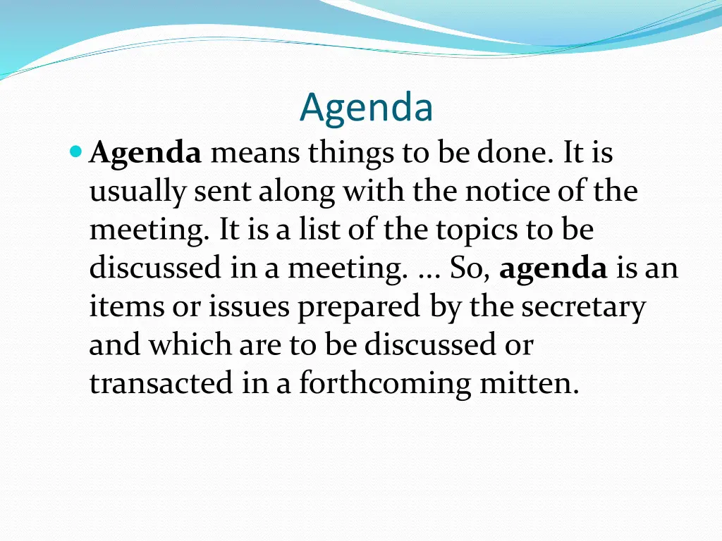 agenda