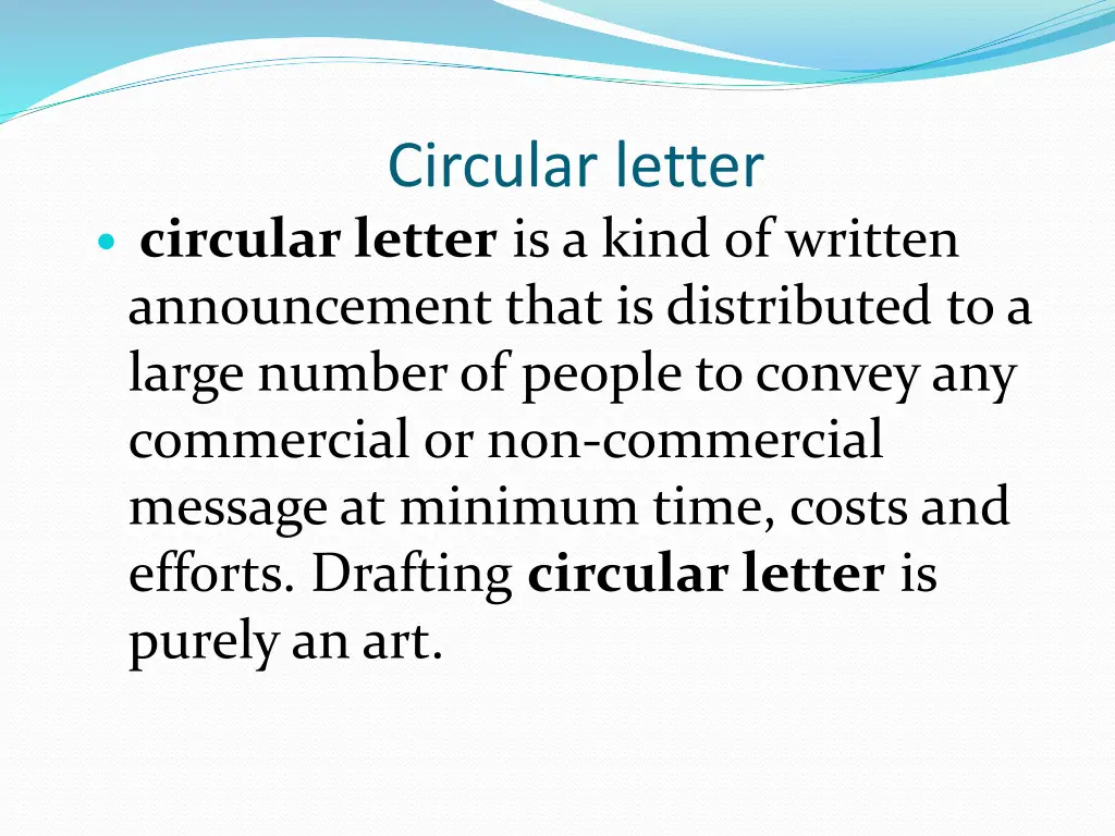 circular letter