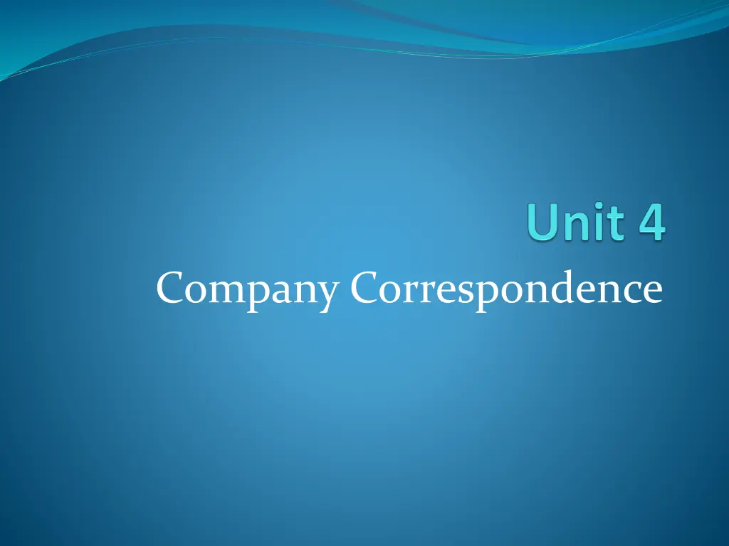 company correspondence