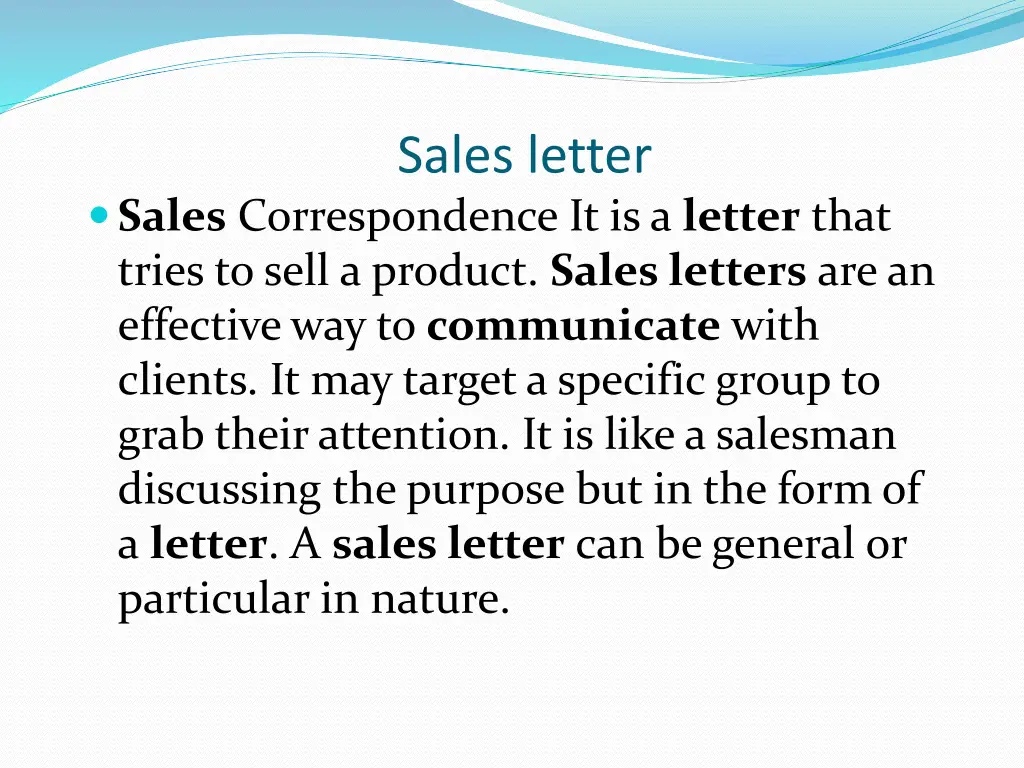 sales letter