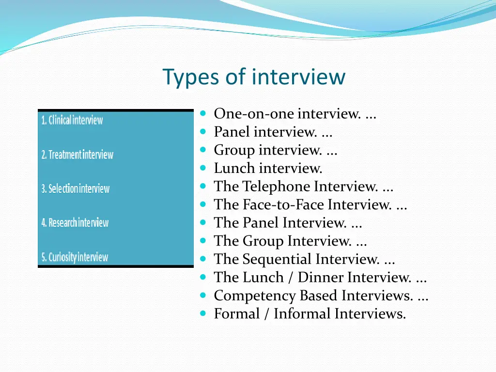 types of interview