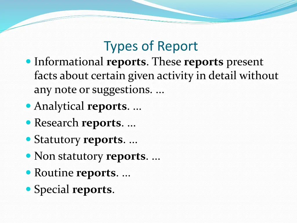 types of report