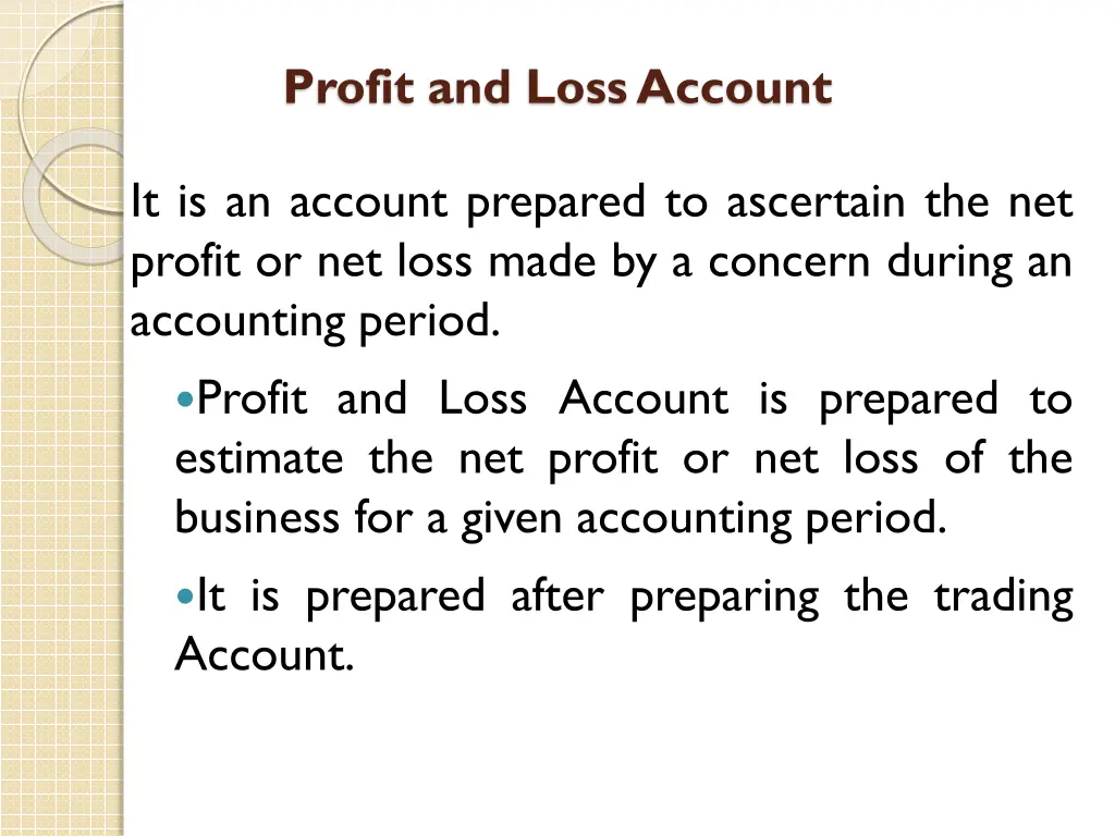 profit and loss account 1