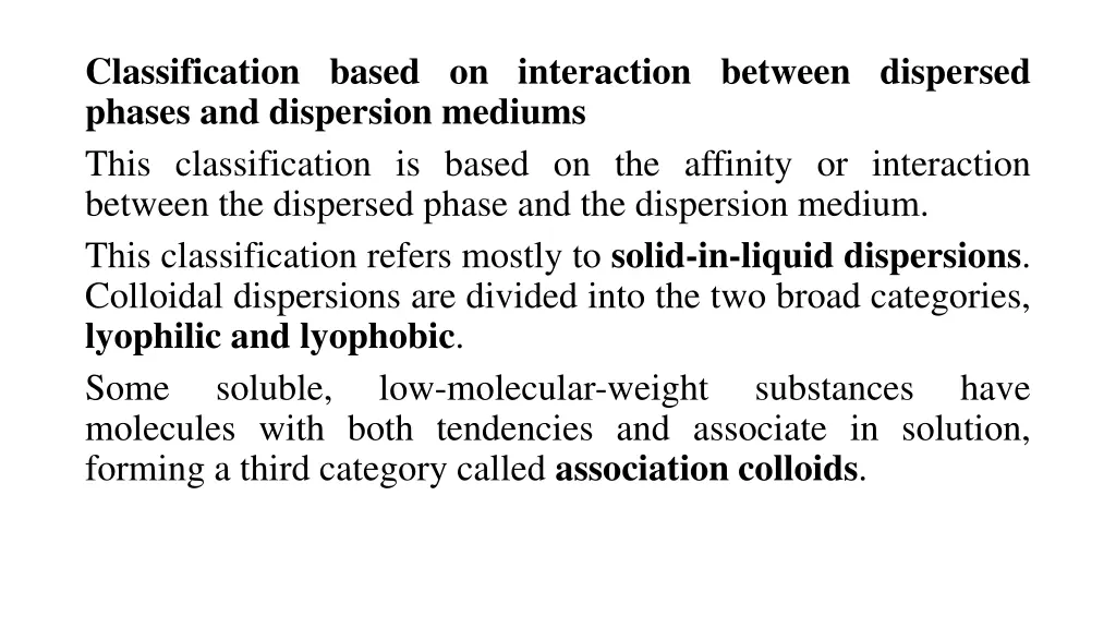 classification based on interaction between