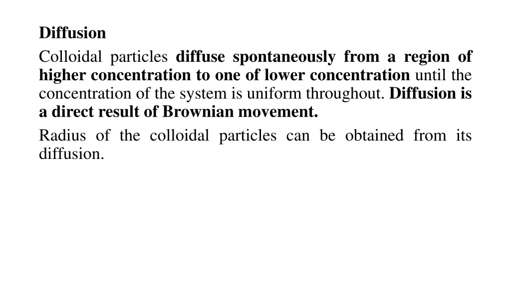 diffusion colloidal particles diffuse