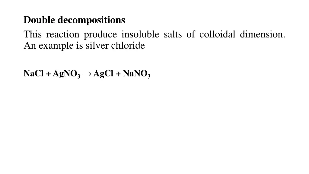 double decompositions this reaction produce