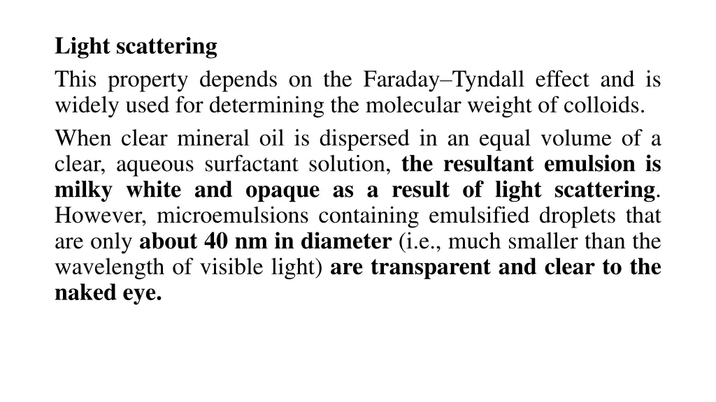 light scattering this property depends