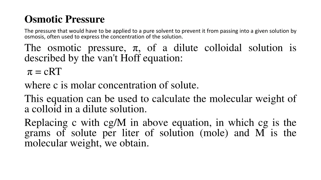 osmotic pressure