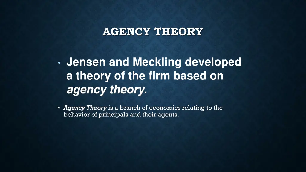 agency theory