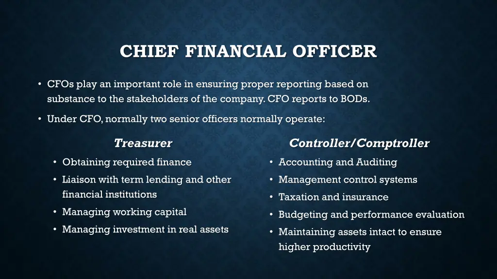 chief financial officer