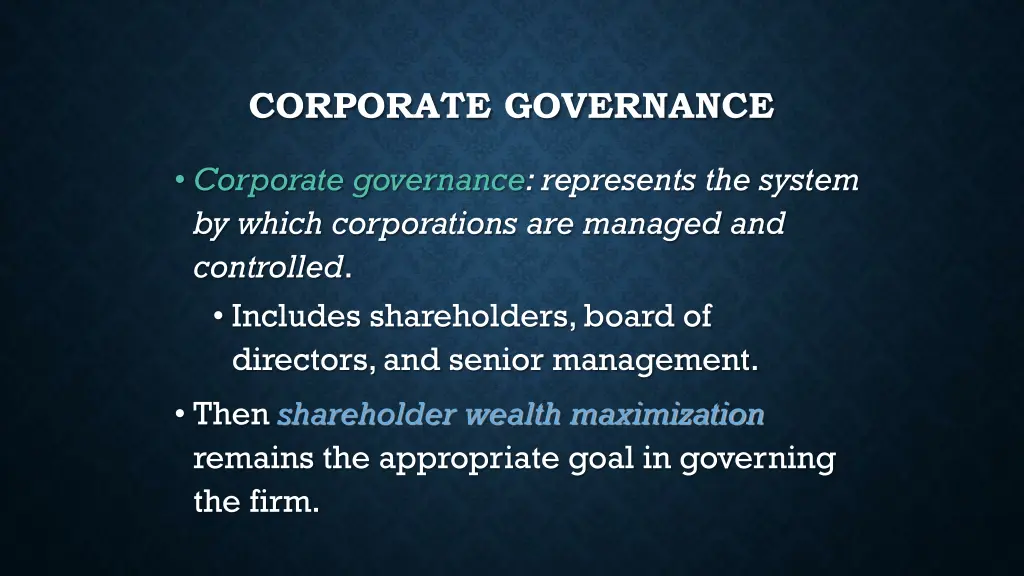 corporate governance