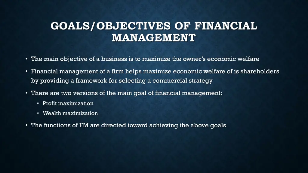 goals objectives of financial management