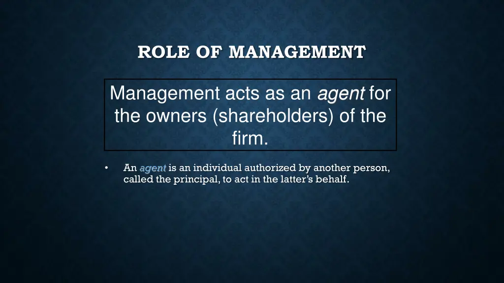 role of management