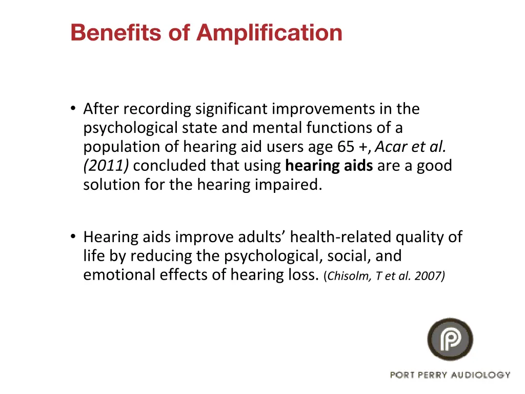 benefits of amplification