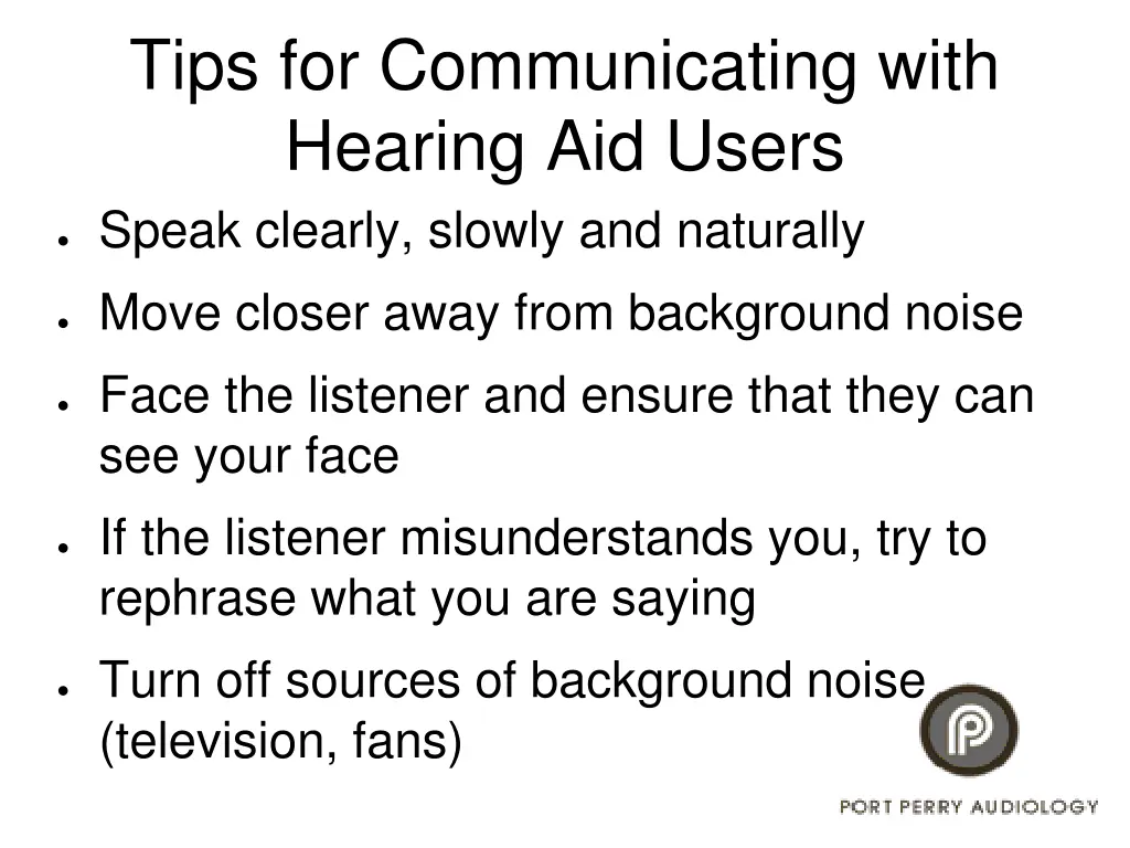 tips for communicating with hearing aid users